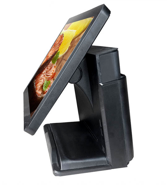 J1900/4 Go/HDD 320 Go/écran tactile capacitif 15 pouces + VFD intégré (affichage client 2X20 caractères)/noir